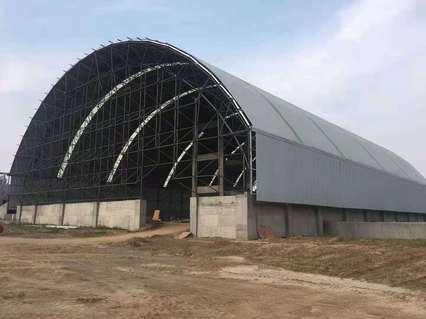 Steel space grid industrial storage warehouse