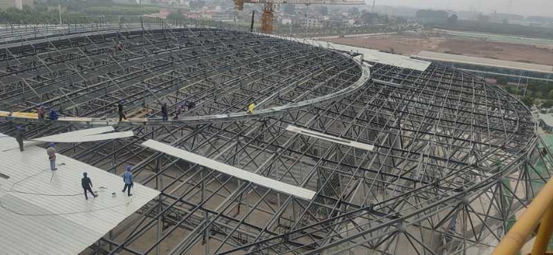 Steel space grid stadium project construction